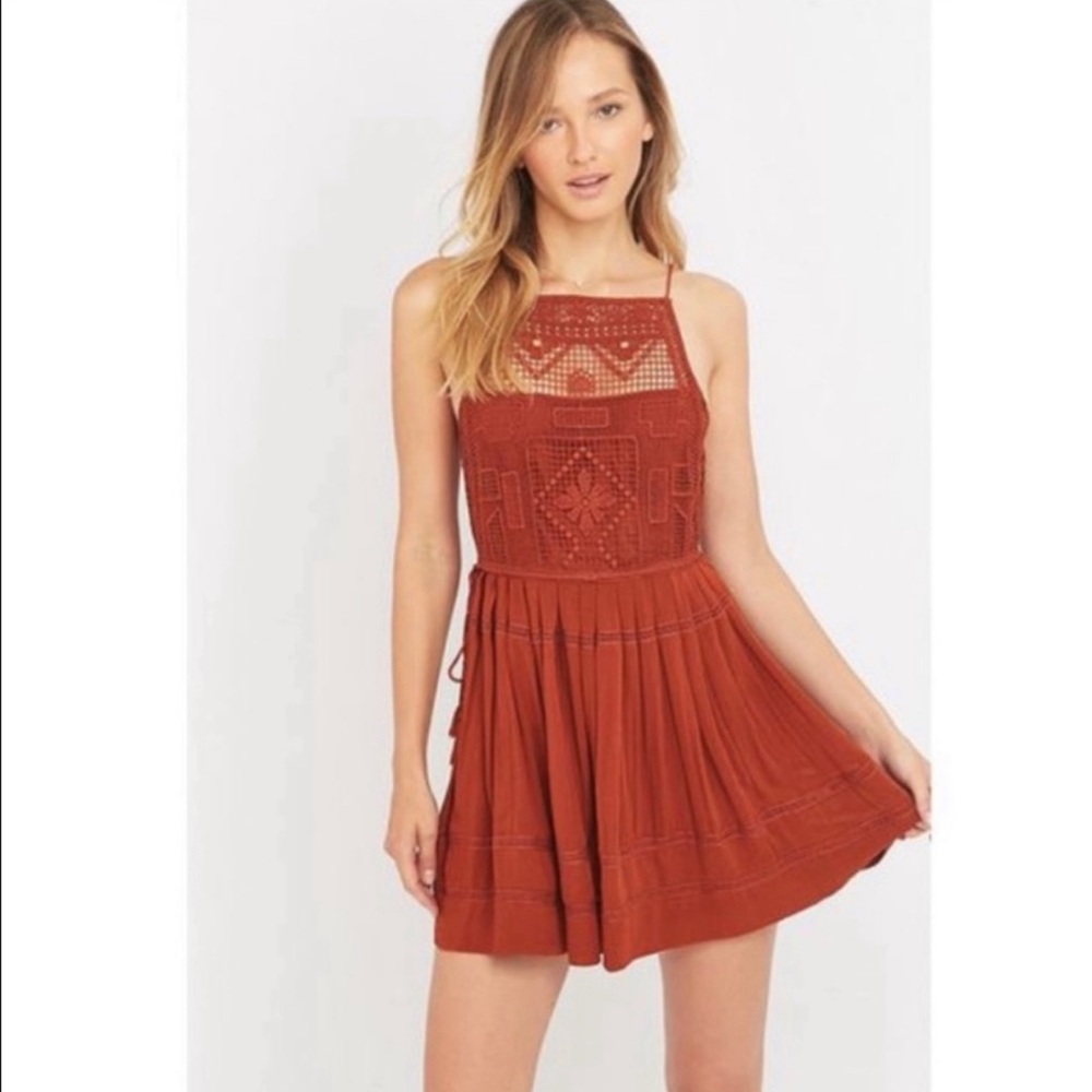Free People Emily Dress Copper Pleats